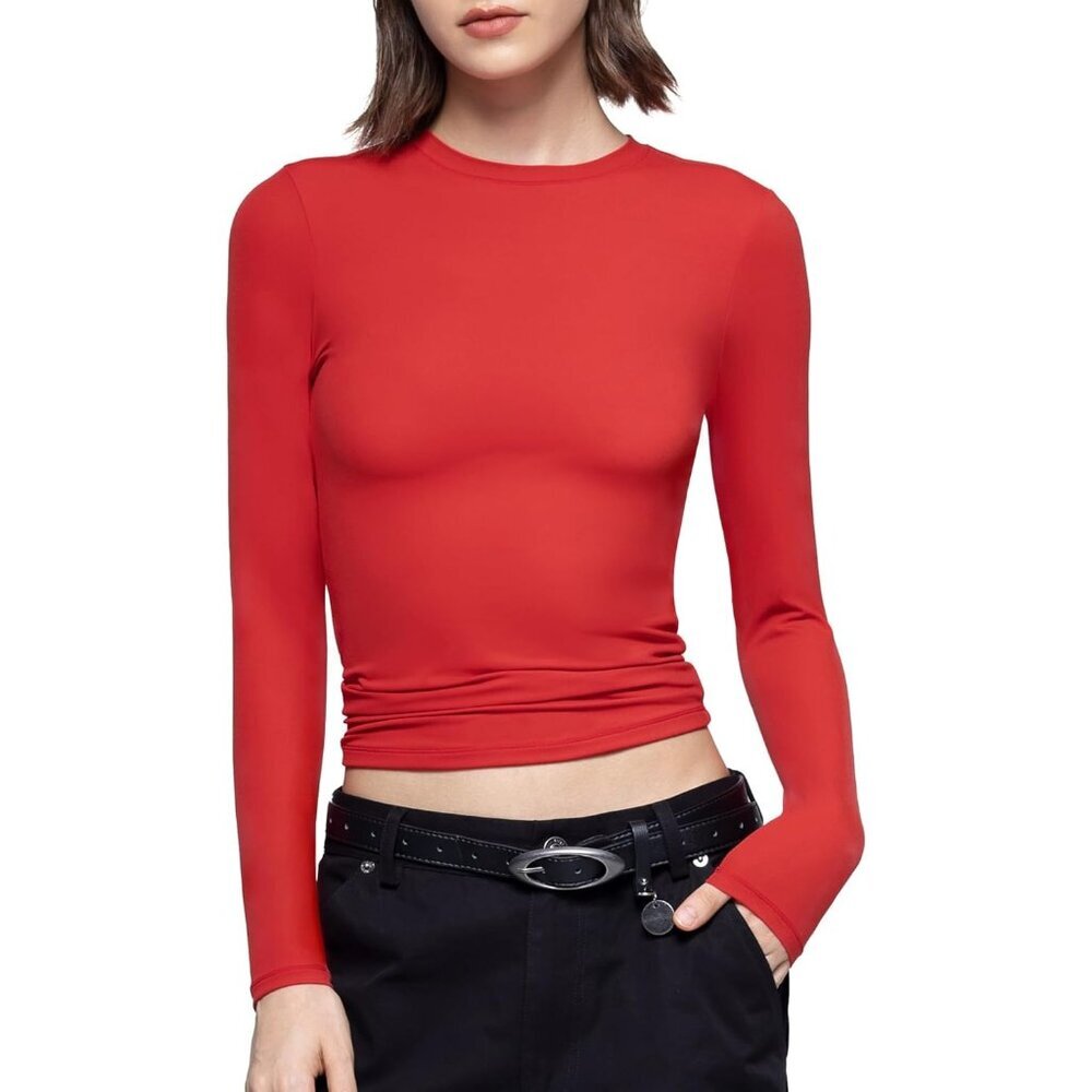 Women's Ruby Long Sleeve T Shirts Crew Neck Slim Fit Sexy Collection